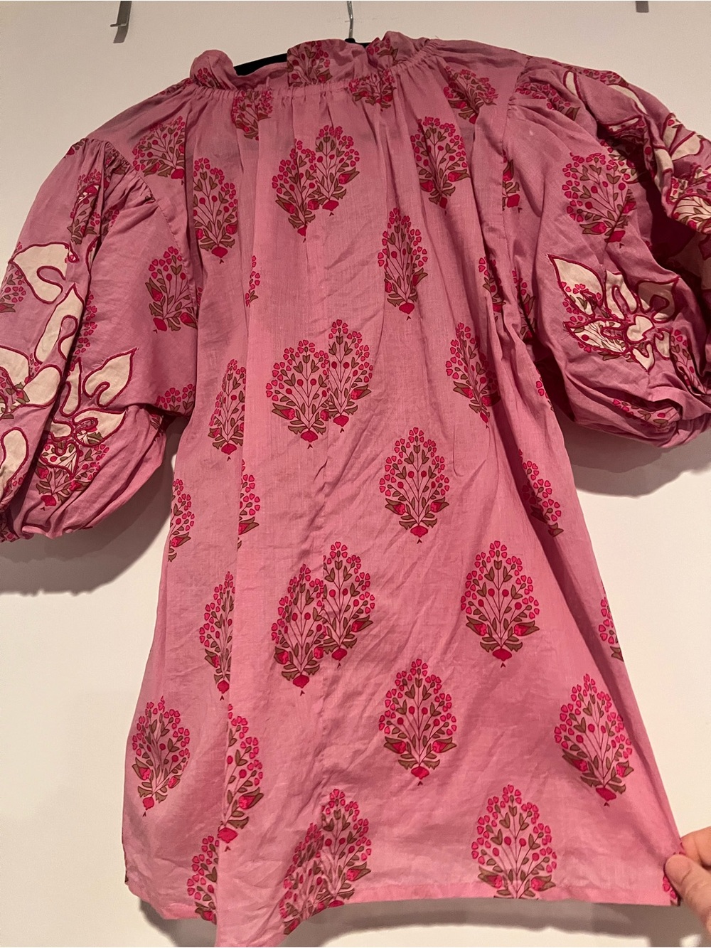 THML Pink Floral Puff-Sleeve Tunic